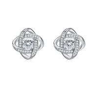 ZIPPICE April Birthstone Earrings 925 Sterling Silver Stud Earrings Celtic Knot Stud Birthstone Jewellery Gifts April Birthday Gifts for Women Mom
