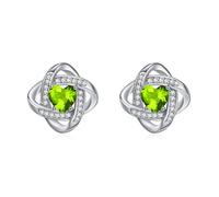 ZIPPICE August Birthstone Earrings 925 Sterling Silver Peridot Green Stud Earrings Celtic Knot Stud Birthstone Jewellery Gifts August Birthday Gifts for Women Mom