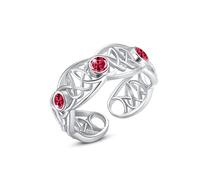 ZIPPICE Celtic Ring 925 Sterling Silver July Birthstone Ring 12 Birthstone Ring Adjustable Engagement Ring Boho Rings for Women Birthday Jewellery Gifts for Women Mothers Day Gifts for Mum