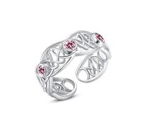 ZIPPICE Celtic Ring 925 Sterling Silver October Birthstone Ring 12 Birthstone Ring Adjustable Engagement Ring Boho Rings for Women Birthday Jewellery Gifts for Women 2025 Christmas Gifts