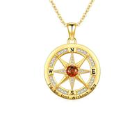 ZIPPICE Compass Necklace with July Birthstones Gifts for Women