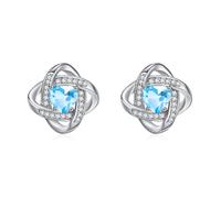 ZIPPICE December Birthstone Earrings 925 Sterling Silver Stud Earrings Celtic Knot Stud Birthstone Jewellery Gifts December Birthday Gifts for Women Mom