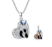 ZIPPICE Heart Photo Couple Locket Sterling Silver Necklace That Holds Pictures, Gift For Women