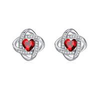 ZIPPICE January Birthstone Earrings 925 Sterling Silver Garnet Red Stud Earrings Celtic Knot Stud Birthstone Jewellery Gifts Januar Birthday Gifts for Women Mom