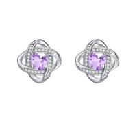 ZIPPICE June Birthstone Earrings 925 Sterling Silver Stud Earrings Celtic Knot Stud Birthstone Jewellery Gifts June Birthday Gifts for Women Mom