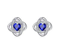 ZIPPICE September Birthstone Earrings 925 Sterling Silver Sapphire Stud Earrings Celtic Knot Stud Birthstone Jewellery Gifts September Birthday Gifts for Women Mom