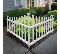 Zippity Outdoor Products ZP19007 No Dig Vinyl Corner Picket Unassembled Accent Fence, 42" x 30", White