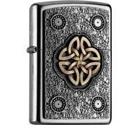 Zippo 207 Celtic Knot Street Chrome Lighter, Silver, One Size