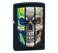 Zippo 22A041 Skull Metal Lighter with Zippo Click Function, Windproof, Refillable, Black