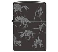 Zippo Lighter: Dinosaur Skeletons, Photo 360 - High Polish Black 46111
