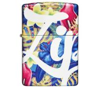 Zippo Windproof Lighter, Flower Logo Design - 540°, Colour Image - Refillable, Reusable, Windproof Design - Comes in Gift Box - Made in USA