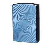 Zippo 62TIBL-Wave Lighter, Blue, Armor, Double Sided, Titanium Coating