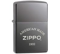 ZIPPO - American Made Zippo Design - Laser Engrave, Black Ice® - Windproof Lighter, refillable, in gift box