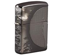 ZIPPO - Armor Black Ice - Wolf Design, Multi Cut, 360° Photo Image - gasoline Windproof lighter, refillable, in gift box