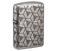 Zippo, Lighter Modern and captivating, ideal for indoor and outdoor use, easy to maintain, durable and elegant, 28973 Geometric Pattern Design, Silver, Taille unique