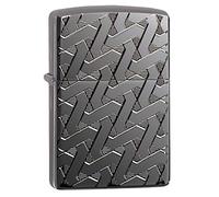 Zippo Pocket Lighter – High Polish Black Ice Geometric Weave – One Size