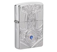Zippo Armor Medieval High Polish Chrome Pocket Lighter, One Size