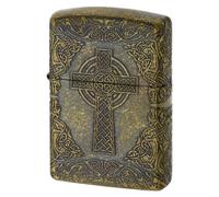 Zippo Armor Zippo Armor Celtic Cross Brass Ibushi Barrel Etched on 4 Sides Celtic-CRS-BIB