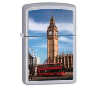 Zippo Big Ben London Bus Souvenir Windproof Lighter - Satin Chrome