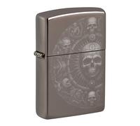 Zippo Black Ice Skull Mandala Lighter - A26113