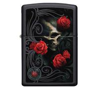 Zippo black matt Anne Stokes Skull with Roses