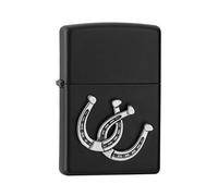'Zippo black matt horseshoe emblem