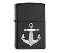 ZIPPO - Black Matte - Mini Anker, Emblem - gasoline Windproof lighter, refillable, in gift box
