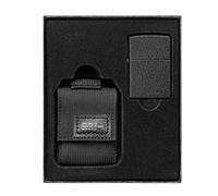 Zippo, Practical Soft lighter, robust, durable and aesthetic fixing system, ideal for adventurers, 236, color Crackle Black Pouch Geschenkset, Nylon, One Size
