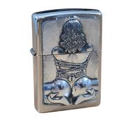 Zippo Bondage Girl Chrome Windproof Flame Flip Top Lighter Smokers Accessory