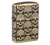 Zippo Cackling Cranium Design Armor Antique Brass Pocket Lighter