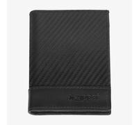 Zippo Carbon Fibre Pattern Tri-Fold Black Leather Wallet 2008000