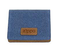 Zippo - Card Case, Denim, Blue/Brown, Credit Card Holder for Women and Men, 4 Card Slots, 3 Slip Pockets