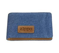 Zippo - Card Case, Denim, Blue/Brown, Credit Card Holder for Women and Men, 4 Card Slots, 3 Slip Pockets