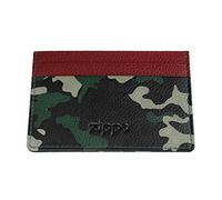 Zippo - Card Case, Leather, Green Camouflage, Credit Card Holder for Women and Men, 3 Card Slots, 1 Slip Pocket