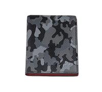 Zippo - Card Case, Leather, Grey Camouflage, Credit Card Holder for Women and Men, 6 Card Slots, 2 Slip Pockets, 1 ID Slot