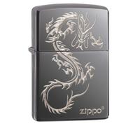 Zippo Chinese Dragon Design Black Ice Pocket Lighter, Black Ice Asian, 1 Count (Pack of 1)