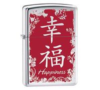 Zippo Chinese Happiness Lighter - High Polished Chrome, 6X4 Cm