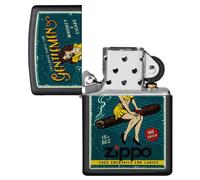 Zippo Lighter Brass Individual Design Original Pocket Size, Messing, Black, Normal