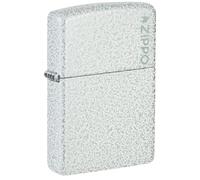 Zippo, Stylish anti-wind lighter made of robust, refillable and durable metal, perfect for adventurers Ideal for everyday use, Classic Glacier Logo, Chrome, One Size