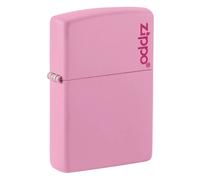 Zippo Classic Lighter with Zippo Logo Windproof Flip-Open Steel Pink Matte