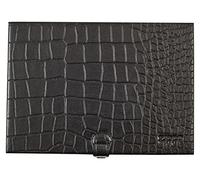 Zippo Collector Case - To be Kept Open or Close - Gift Box - Genuine Black Leather with Crocodile Pattern & Red Velvet Lining - Holds up to 8 Windproof Lighters