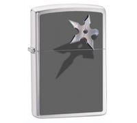 Zippo Cornered Star Lighter - Brushed Chrome, 6X4 Cm