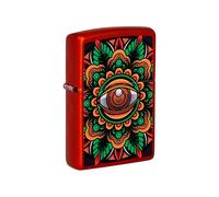 Zippo Counter Culture Eye Design Metallic Red Pocket Lighter