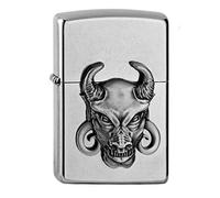 Zippo Devil Windproof Lighter Mini Emblem 3D Attached Street Chrome Refillable in Gift Box