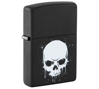 Zippo Dripping Skull Storm Lighter, Colorful Printing, Filling, Reusable Windproof Design, Gift Box, Made in USA, Matte Black (Black Matte)