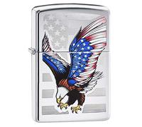 Zippo Eagle Flag Windproof Lighter - High Polish Chrome