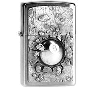 Zippo 200 Pl Billard-Design Black 8 Ball Lighter, Brass, Stainless, 1 x 3,5 x 5