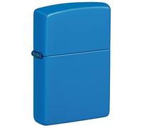 Zippo, Elegant metal, balanced design and True windproof lighter, refillable and durable, ideal for outdoor use Color, Sky Blue Matte, One Size