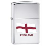 Zippo England Flag Lighter - High Polished Chrome