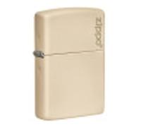 Zippo, Fire Starter Real Windproof Lighter, Refillable, Durable Metal, Iconic Design, Ideal for Camping and Outdoors, Refillable for Lifetime Use, Flat Sand with Logo
